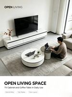 Table TV en bois de luxe moderne et contemporaine, personnalisable, avec rangement, idéale pour la maison, l'appartement, l'hôtel et le salon – Meilleure vente