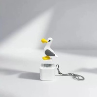 Rechargeable Mine Bird Sounding Keycap Cute Seagull Keychain Decompression Toy Sea Gull Sound Pendant Stress Relief Decor