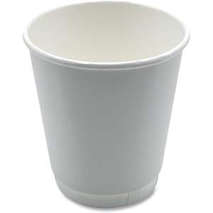 Boardwalk 10 Oz. <b>Double</b>-Walled Ripple <b>Wall</b> Disposable Paper <b>Cups</b> White Hot <b>Cups</b> for <b>Coffee</b> & Sushi 25/Pack - Product Image 3