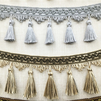 Accessoire de rideau de haute qualité, pompon à sequins, garniture chinoise à vendre, frange perlée pour la maison