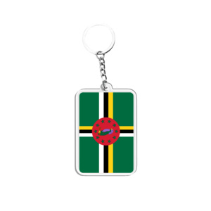 Acrylic Keychains & Pendants Light Keychains Dominica Flags Various Countries Accessories for Fans - Product Image 1
