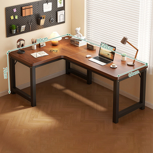 โต๊ะคอมพิวเตอร์ทรงตัวแอลแบบมินิมอลทันสมัย พร้อมโครงไม้ สำหรับใช้ในห้องนอน ทำงาน หรือห้องอื่นๆ ดีไซน์โดดเด่น - Product Image 4