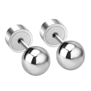 Pendientes de Moda con Forma de Bola, Acero Inoxidable, Diseño Minimalista para Mujer, Venta al Por Mayor - Product Image 5