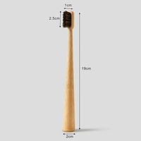 Brosse à dents en poils de cheval naturels biodégradables personnalisée BSCI, manche lisse et arrondi, brosse à dents en bambou biologique avec poignée pour adulte