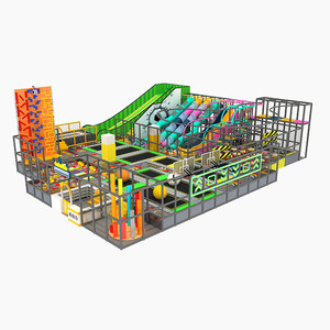 Grand toboggan amusant pour enfants, ensemble de jeux de trampoline intérieur, jeux de saut, usage commercial - Product Image 5