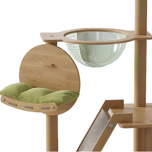 Kucing memanjat bingkai tempat tidur pohon semua dalam satu kayu 3 tingkat menggaruk <span class=keywords><strong>Post</strong></span> melompat Platform ruang kapsul tahan lama ramah lingkungan kecil - Product Image 3