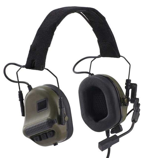 F10 Tactical Headphones - Electronic Microphone Noise-Cancelling Overhead Communication Ear Muff Pads