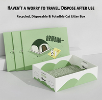 Litière pour chat jetable en papier recyclé portable avec impression personnalisée écologique, capacité de 28 L pour les voyages