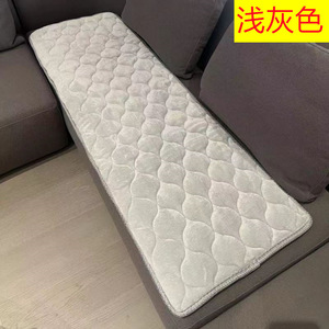Coussin de canapé rectangulaire antidérapant en peluche de couleur unie pour baies vitrées, adapté à toutes les saisons, pour canapé et banc en cuir de bureau - Product Image 4