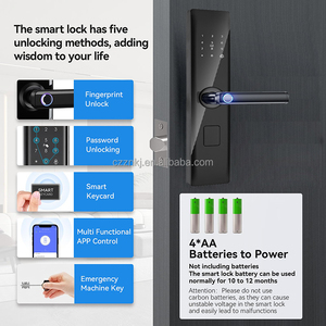 An ninh thông minh ngoài trời khóa wtih xử lý thiết lập màu đen vân tay điện tử nhôm lối vào phía trước cửa xử lý - Product Image 6