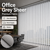 Voilage vertical gris de style bureau, anti-éblouissement, fournisseur direct pour salle de réunion, avec tissu premium moderne