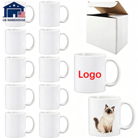 Mug à sublimation 11 oz vierge, livraison gratuite, logo personnalisé, mug à café en céramique de haute qualité, entrepôt américain, mug pour sublimation