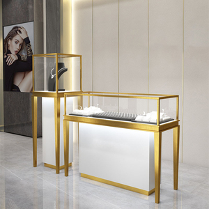 Bán hàng nóng vật liệu tùy chỉnh kính trang sức hiển thị trường hợp dọc đồ trang sức tốt hiển thị tủ trưng bày cho cửa hàng trang sức vàng - Product Image 2