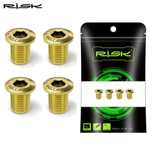 RISK Juego de 4 Tornillos de Titanio para Bicicleta de Carretera, Tornillo de Fijación para Plato de Bicicleta, para <span class=keywords><strong>SHIMANO</strong></span> DURA-ACE/ULTEGRA/105, Piezas de Bicicleta de Carretera - Product Image 6