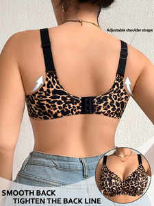<span class=keywords><strong>Soutien</strong></span>-<span class=keywords><strong>gorge</strong></span> sans armatures à bonnets profonds, imprimé léopard, fin, sans bretelles, avec fermeture dorsale, taille adulte, disponible en stock - Product Image 2