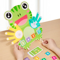 Horloge en bois pour enfants grenouille doigt mathématiques apprentissage jouet Montessori jouets éducatifs comptage des doigts manipulations mathématiques