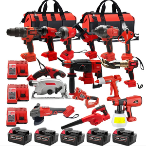 ZY al por mayor Taladro de impacto angular de alto torque 18V, Kits combinados inalámbricos de iones de litio de 15 piezas, Sierra eléctrica y Cajas de herramientas - Product Image 4