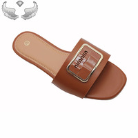 Sandales plates tendance pour femmes, chaussures de plage estivales, légères et élégantes, sandales à enfiler confortables et durables, marque privée