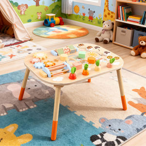 Multifunctional Wooden Play Desk Montessori Busy Table Eco-friendly Material Shape Matching Sensory <strong>Game</strong> Fine Motor 5 7 Years - Product Image 3