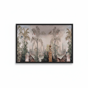 Printed Tropical Bird Garden Canvas: Vibrant Panoramic Landscape Wall Decor,<b>BLACK</b> <b>FRAMED</b> CANVAS - Product Image 2