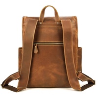 Sac à dos rétro en cuir véritable pour homme, ordinateur portable, élégant, en cuir de cheval, pour Sport en plein air, nouvelle collection, 2020