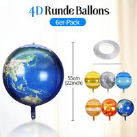 Ballon Planète de 22 Pouces 4d Sphérique Espace Univers Thème Système Solaire Planète Film Aluminium Ballon Décoratif