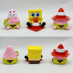 Đáng yêu <span class=keywords><strong>SpongeBob</strong></span> <span class=keywords><strong>Squarepants</strong></span> PVC hành động hình đồ chơi trẻ em bán buôn Quà Tặng 3D búp bê văn phòng bàn bánh trang trí tùy chỉnh - Product Image 2