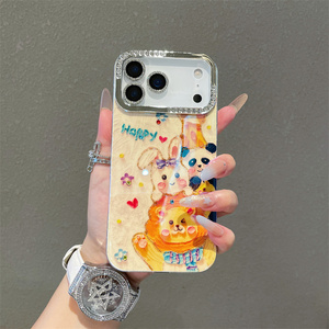 Blue Light Dot Diamond Cartoon Little Animals son adecuados para Apple 17promax Phone Cases para Iphone14 Cute 15/16Pro - Product Image 5