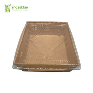 alimentos respetuoso del medio ambiente <span class=keywords><strong>para</strong></span> <span class=keywords><strong>llevar</strong></span> <span class=keywords><strong>comida</strong></span> rápida de papel Kraft caja de ensalada con tapa - Product Image 2