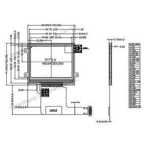 2.0 英寸 IPS TFT 液晶显示屏 480x360 ST7701S 2 路 MIPI 接口 1670万色 全视角 高亮度液晶模块 - Product Image 3