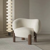 Fauteuil d'appoint rembourré en mousse haute résilience et velours capitonné pour salon et chambre, avec structure en bois massif, design moderne