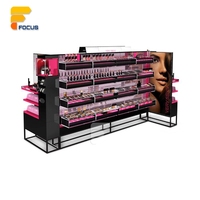 Présentoir de magasin de cosmétiques maquillage luminaire en bois armoire produit de beauté présentoir conception