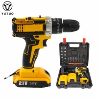 YUTUO 18V 21V 24V Kit d'outils électriques portables sans fil à batterie au lithium, perceuse-visseuse, ensemble de perceuses électriques
