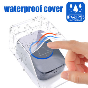 Housse de protection pour sonnette, sonnette sans fil domestique étanche, boîte transparente résistante aux intempéries et aux éclaboussures, plaque signalétique pour bouton - Product Image 1