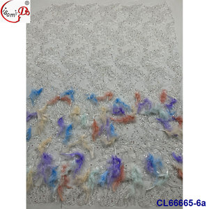 Tela de Poliéster con Lentejuelas Peruanas con Purpurina de Plumas, Bordado de Moda y Encaje - Product Image 6