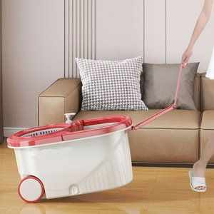 Mopa Giratoria 360° con Sistema de Cuerda, Cabezales de Microfibra de Doble Accionamiento y Alta Deshidratación para Limpieza de <span class=keywords><strong>Pisos</strong></span>, Tornado Mágico - Product Image 5