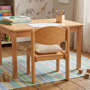 Silla Infantil de Madera de Haya Natural Vanhue, Estilo Montessori, para el Hogar, Aula, Sala de Estudio, Muebles Infantiles Duraderos, Tres Tamaños - Product Image 1