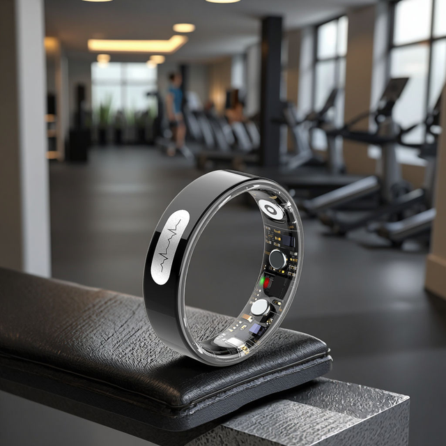 Smart Ring Health Monitor with App Control Heart Rate/SpO2 Sleep Tracker ECG IP68 Waterproof Fitness Tracker 4-Day Battery Life