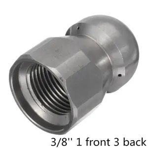 BYCO 304 Stainless Steel High Pressure Hydro Jetting Nozzle Rotating Sewer Jetter Nozzle
