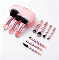 Ensemble de pinceaux de maquillage 2026 Mini portable en poils synthétiques pour fard à paupières, correcteur, eye-liner, brillant à lèvres et crayon à lèvres, avec sac à pinceaux