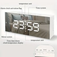 Horloge de bureau à pendule, affichage numérique électronique de l'heure, petit ornement, horloge multifonctionnelle avec fonction snooze et alarme