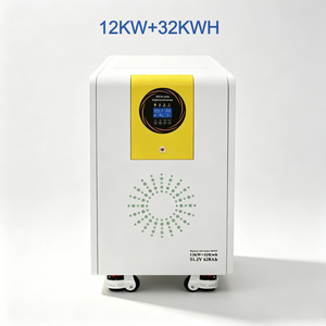 Système de stockage d'énergie solaire tout-en-un 12KW+32KWH 48V hybride avec batterie au lithium LiFePO4, protection IP54, pour usage domestique et extérieur - Product Image 1