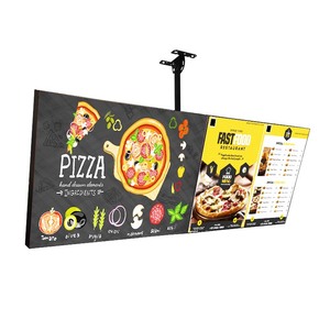 Pizza cửa hàng nhà hàng <span class=keywords><strong>menu</strong></span> siêu mỏng dẫn ánh sáng Hộp biển báo Trần treo UV in Áp phích quảng cáo biển quảng cáo - Product Image 6
