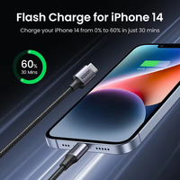 Cable USB C a iOS de Carga Rápida UGREEN con Certificación MFi, Cable de Datos de 8 Pines a Tipo C para iPhone 15 14 13 12