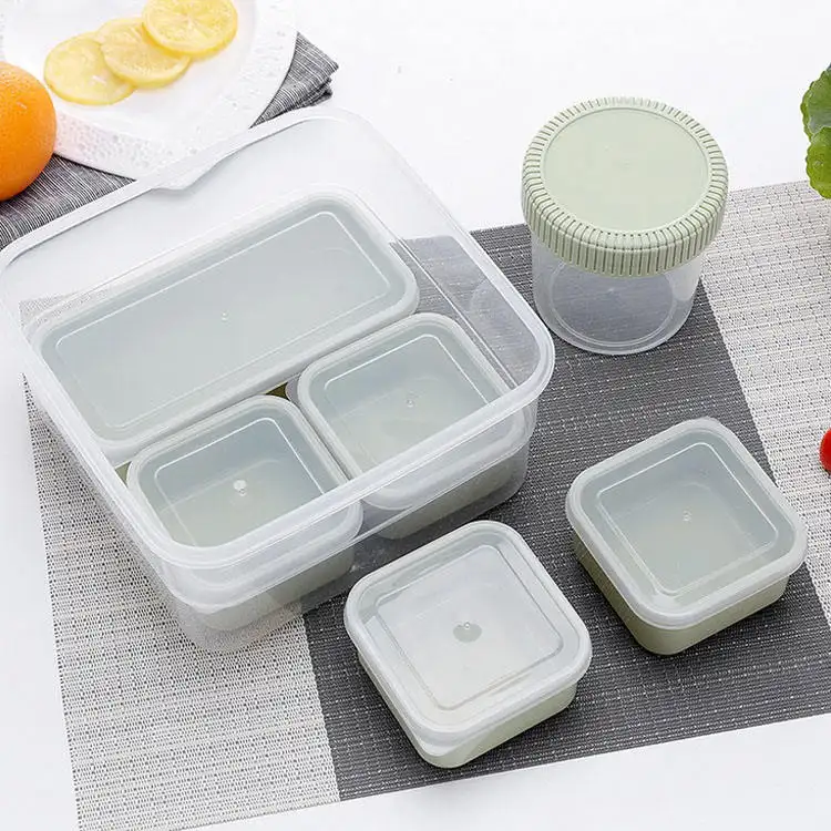 Grote Capaciteit Food Grade Pp Materiaal Houden Warm Kinderen Plastic Bento Lunchbox Draagbare Plastic Doos Koelkast Crisper