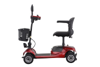 Scooter électrique à quatre roues de 250 W pour adultes avec pneus en PU solides de 8 pouces, phare LED et panier amovible