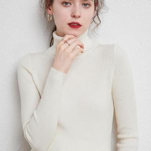 Pull en tricot à col haut pour femme, coupe ajustée, en laine épaisse, couche de base, automne-hiver, manches classiques, tailles S, M, L, XL, XXL - Product Image 2
