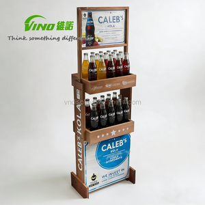 Estante de Bebidas de Madera de Múltiples Niveles con Espacio para Señalización, Estantes de Exhibición para Supermercados que Ahorran Espacio, Estante para Especias de Pie - Product Image 1