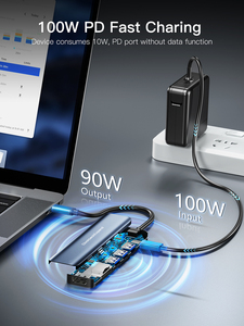 Hub USB 3.0 <span class=keywords><strong>TUTI</strong></span> 5-in-1 con HDTV 4K e PD100W, Splitter in Lega di Alluminio per Laptop con Docking Station Type-C, Disponibile - Product Image 5