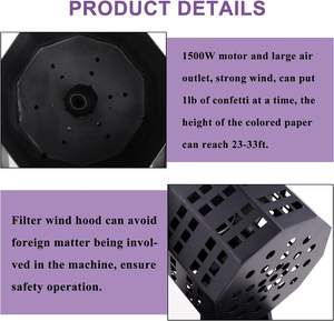 Cañón de Confeti Eléctrico de 1500W con Control Remoto, Máquina de Soplado de Papel de Colores <span class=keywords><strong>para</strong></span> Bodas y <span class=keywords><strong>Fiestas</strong></span> - Product Image 3